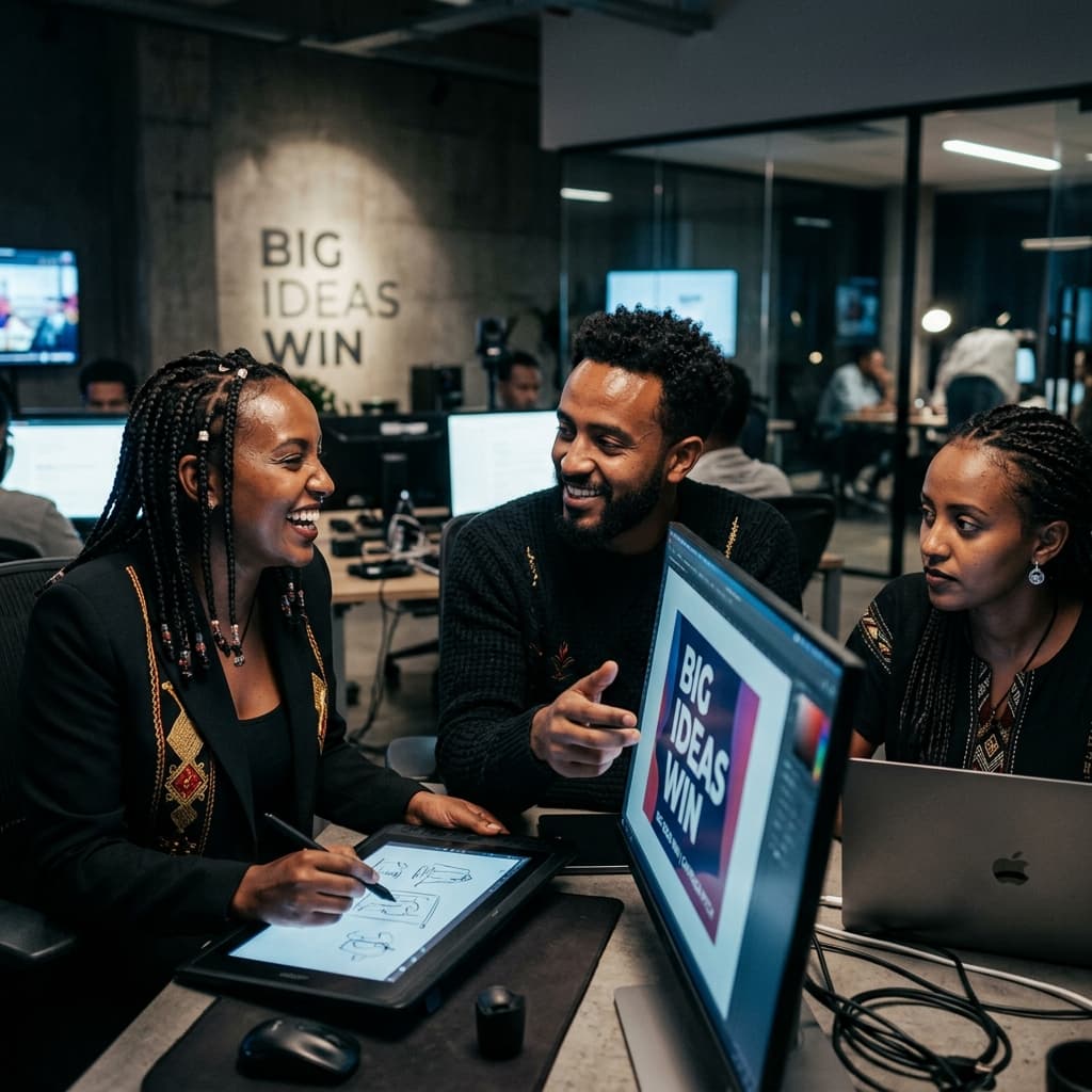 Habeshan Ethiopian creative team brainstorming big ideas